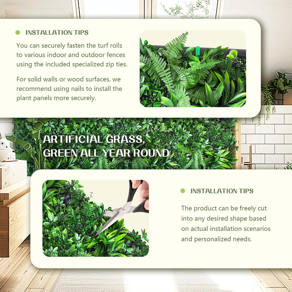 TTTM Artificial Greenery Boxwood Leaf Roll Panels: 72"x144" (72 SQFT)