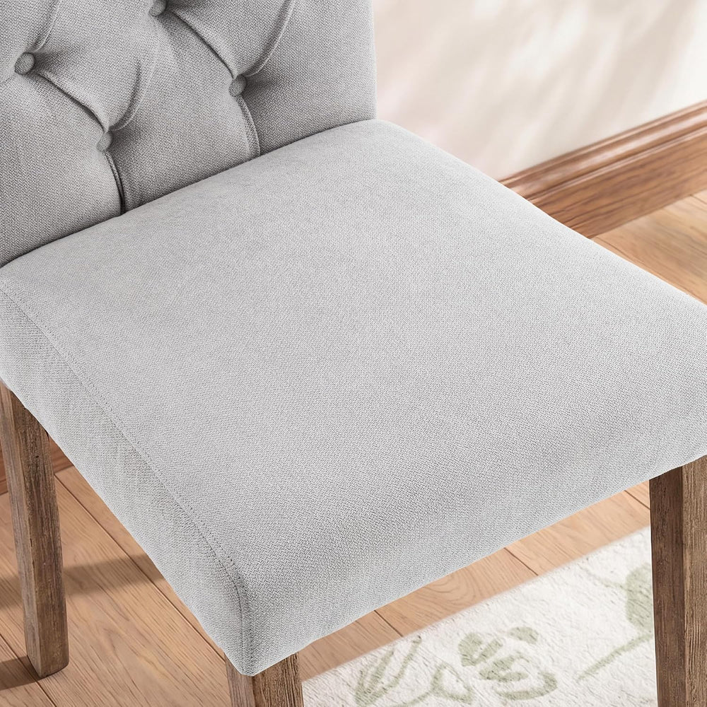 Tufted Dining Chair Fabric Button Upholstered Modern Kitchen Diner Set of 6