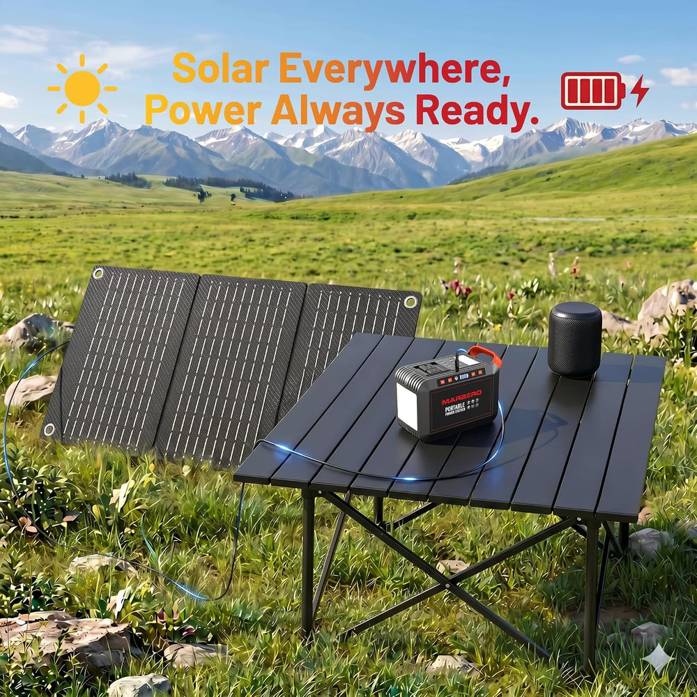 MARBERO 200W Portable Power Station 148Wh Camping Solar Generator Laptop Powe...