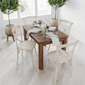 Merrick Lane Jessamine 46" x 30" Rectangular Rustic Solid Pine Farm Dining Table, Antique Farmhouse Wooden Dining Table for Kitchens and Parties, Antique Rustic