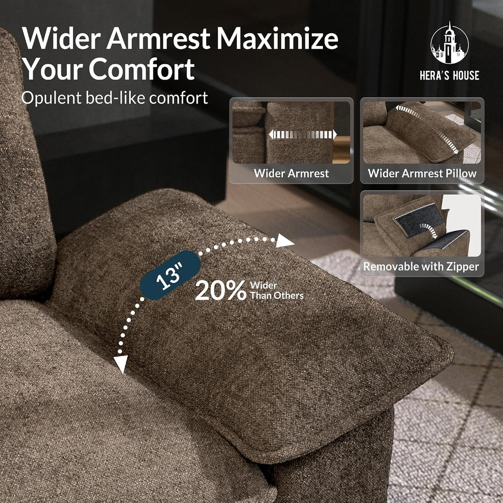 HERA'S HOUSE 3 Pieces Modular Sectional Couch Set with Armchair Loveseat