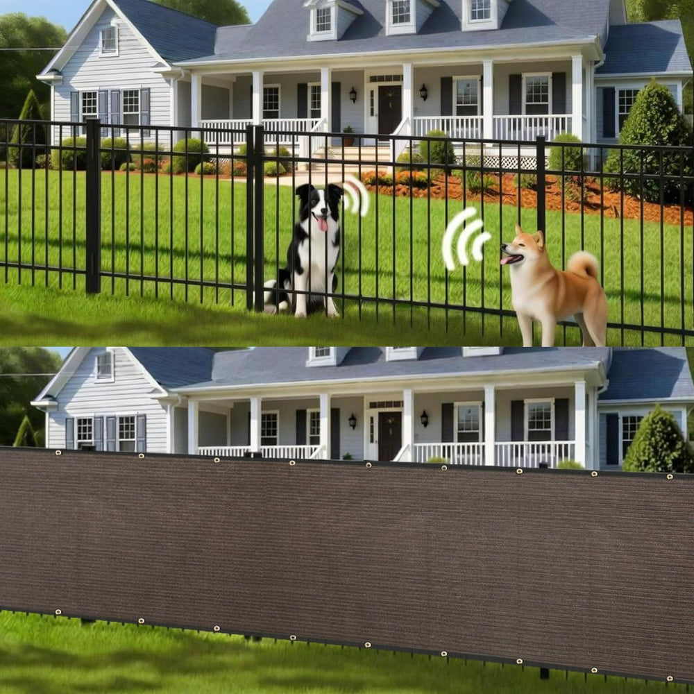 Customized 7' x 24' Brown Fence Privacy Screen,with Bindings & Gr...
