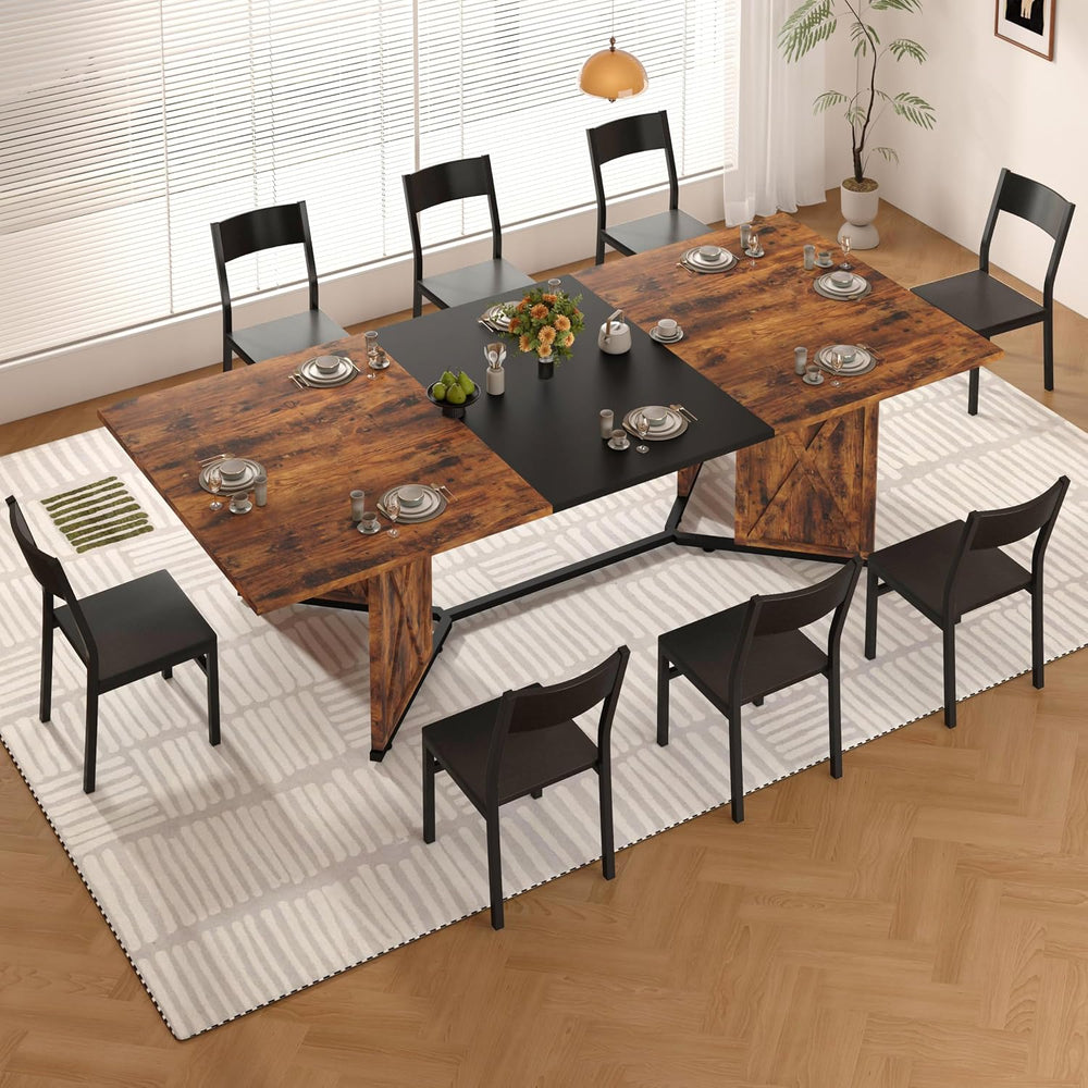 78.7 Inch Dining Table for 8 People, Large Rectangular Farmhouse Kitchen Tabl...
