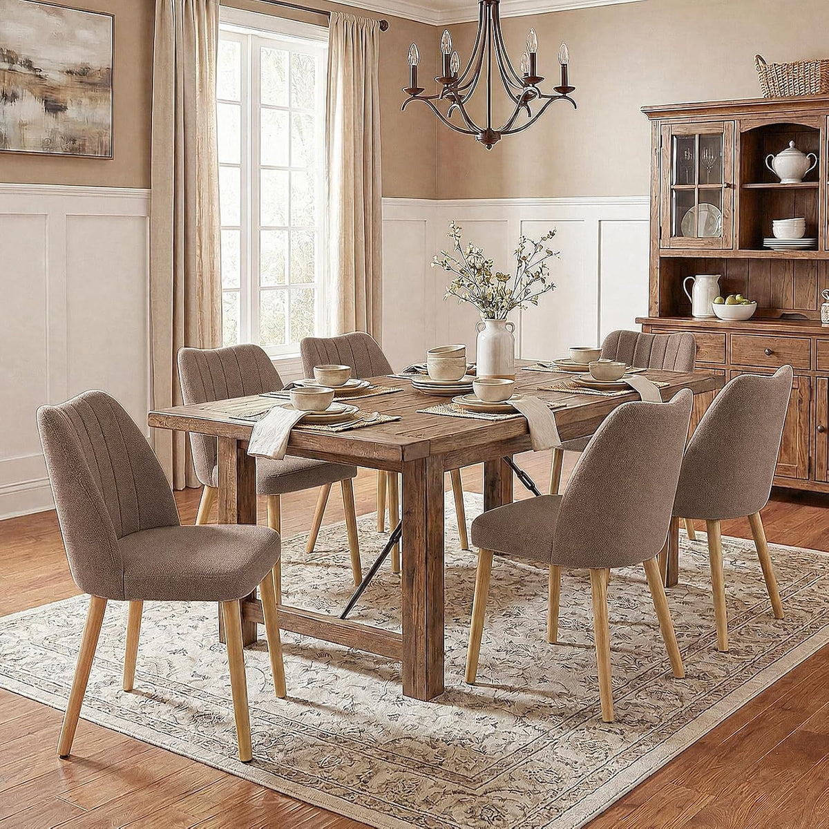 garvee wood dining chairs set of 2, armless, package contents