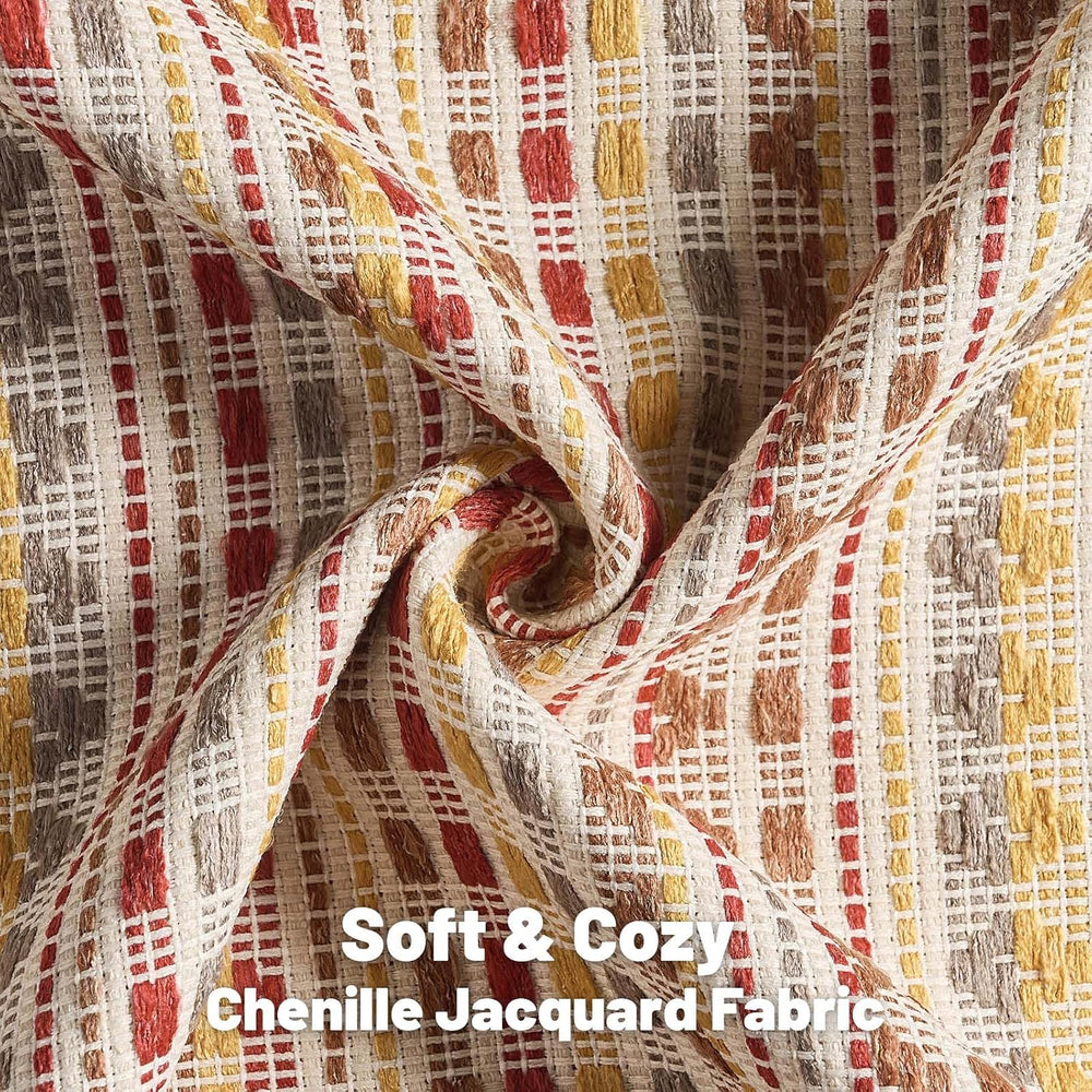 FUTEI Pack of 2 Boho Throw Pillow Covers 20x20 Inch, Brown Red