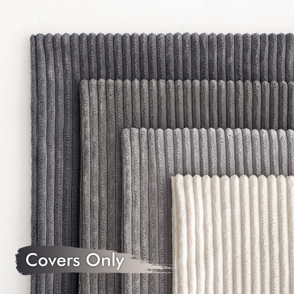 MIULEE Soft Corduroy Decorative Throw Pillow Covers Neutral Grey 20x20