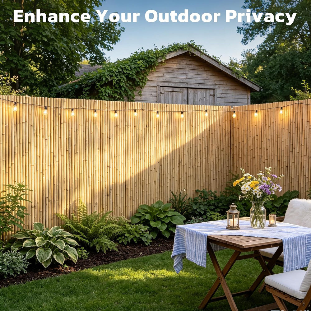 Natural Bamboo Fence, 4 ft x 6 ft Bamboo Fencing Screen for Garden, Rolled Pr...