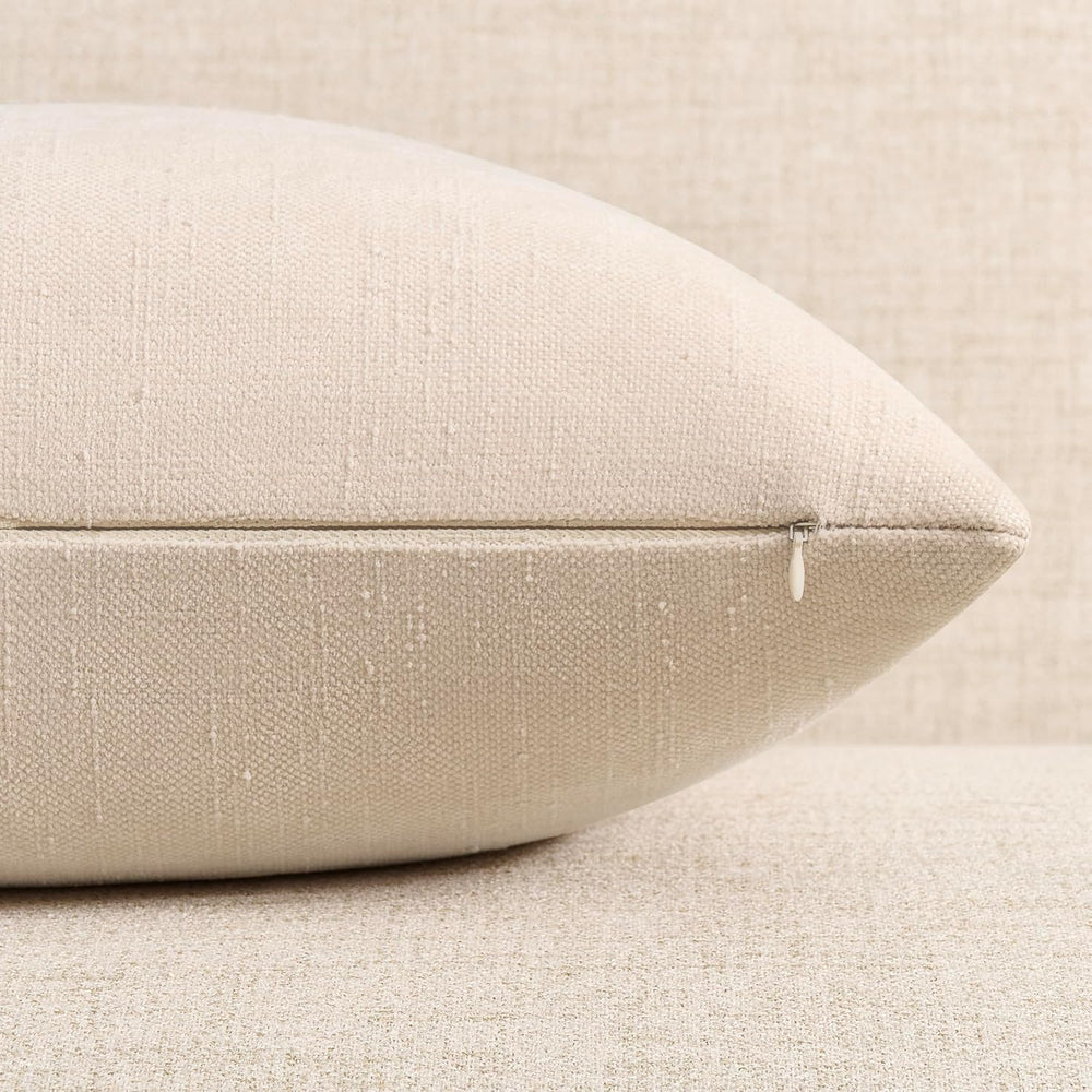 Pack of 4 Throw Pillow Covers 20x20 Inch Chenille Textured Neutral Soft Pillo...