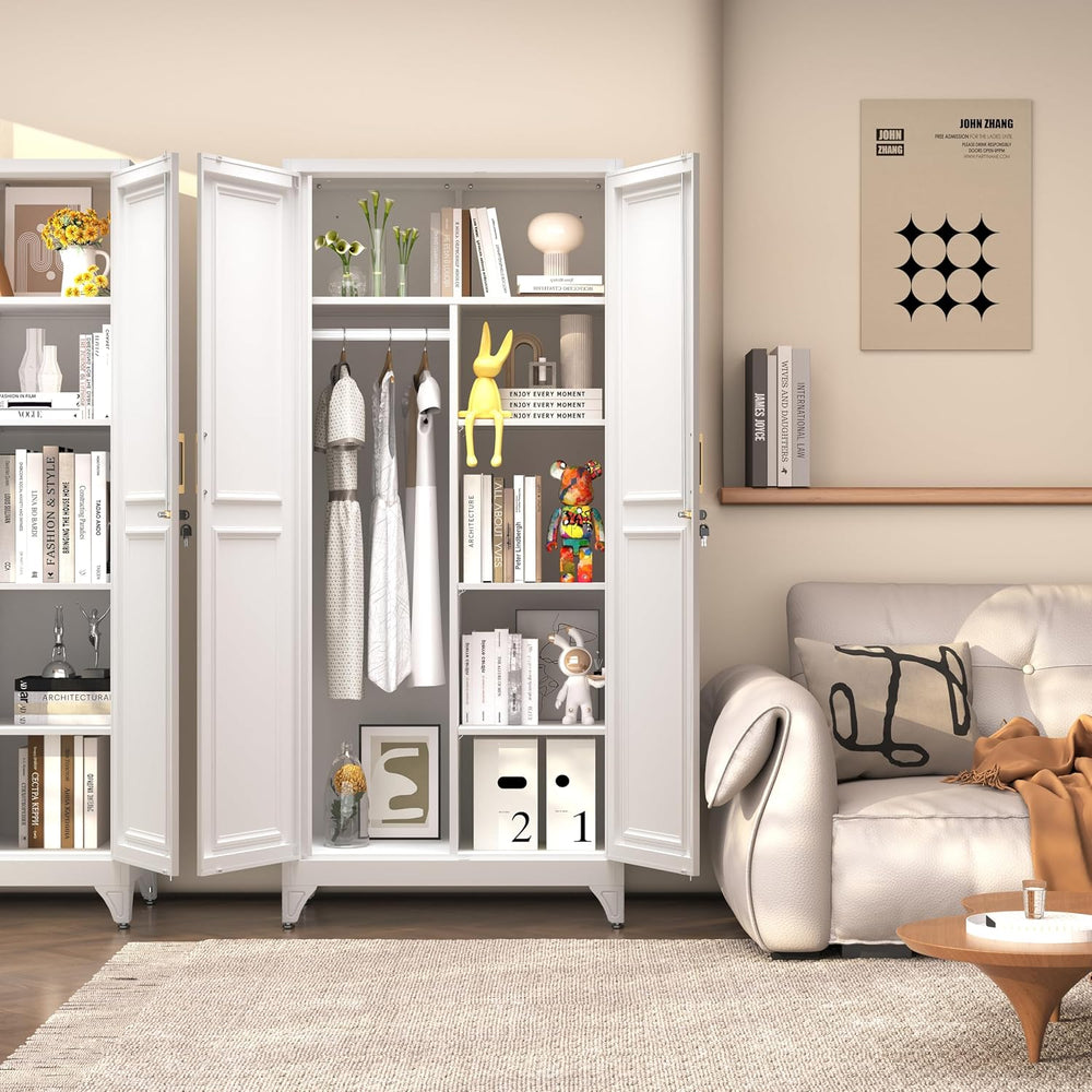 SteeLoong Armoire Wardrobe Closet,71" H Wardrobe Cabinet with Locking Doors