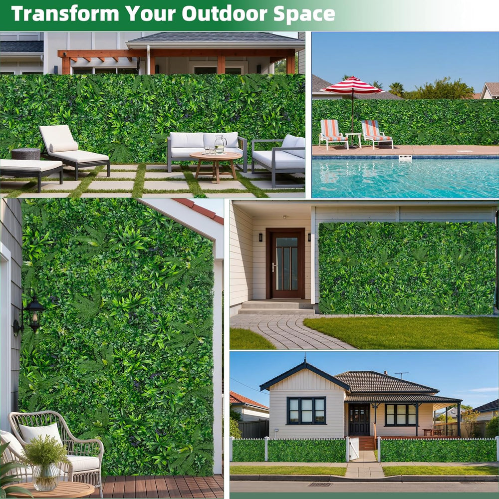 Artificial Boxwood Roll, 40x120 in(33.33 sqft) UV-Anti Faux Ivy Grass Wall Ba...