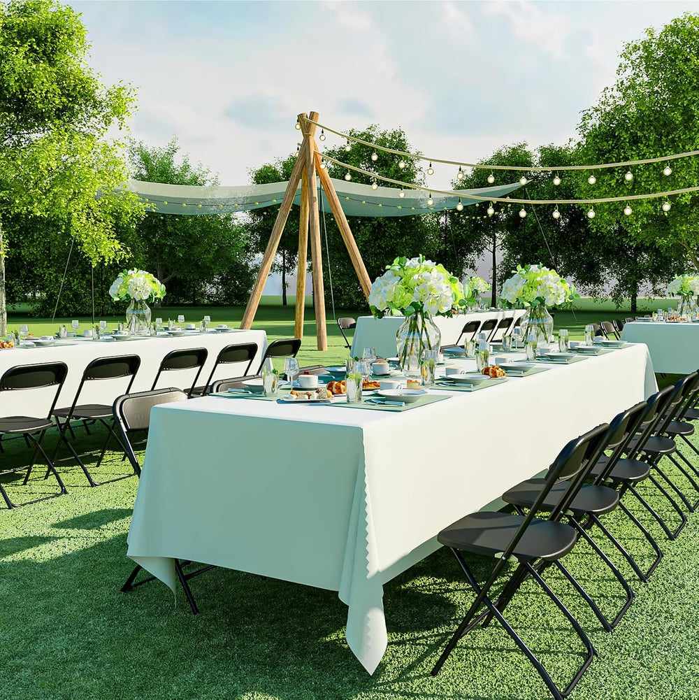 White Folding Chairs 10 Pack for Wedding Party School, 350lbs