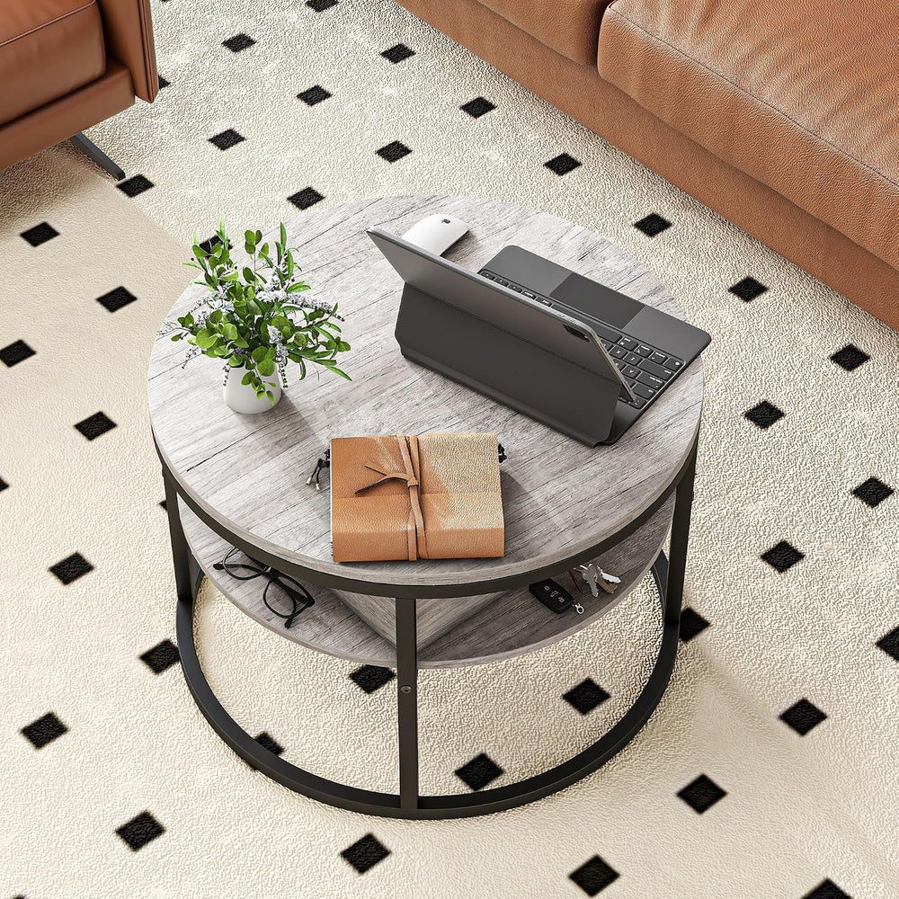 HOJINLINERO Round Coffee Table with Storage,Lift Top Coffee Table for Living ...