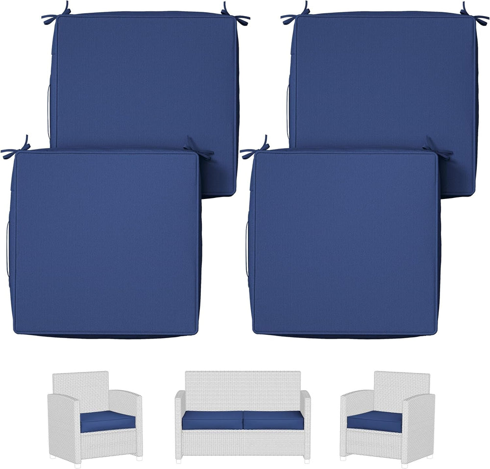 4 Set Outdoor Chair Cushions 22 X 22 X 4 Inches Patio Furniture Cushions Wate...