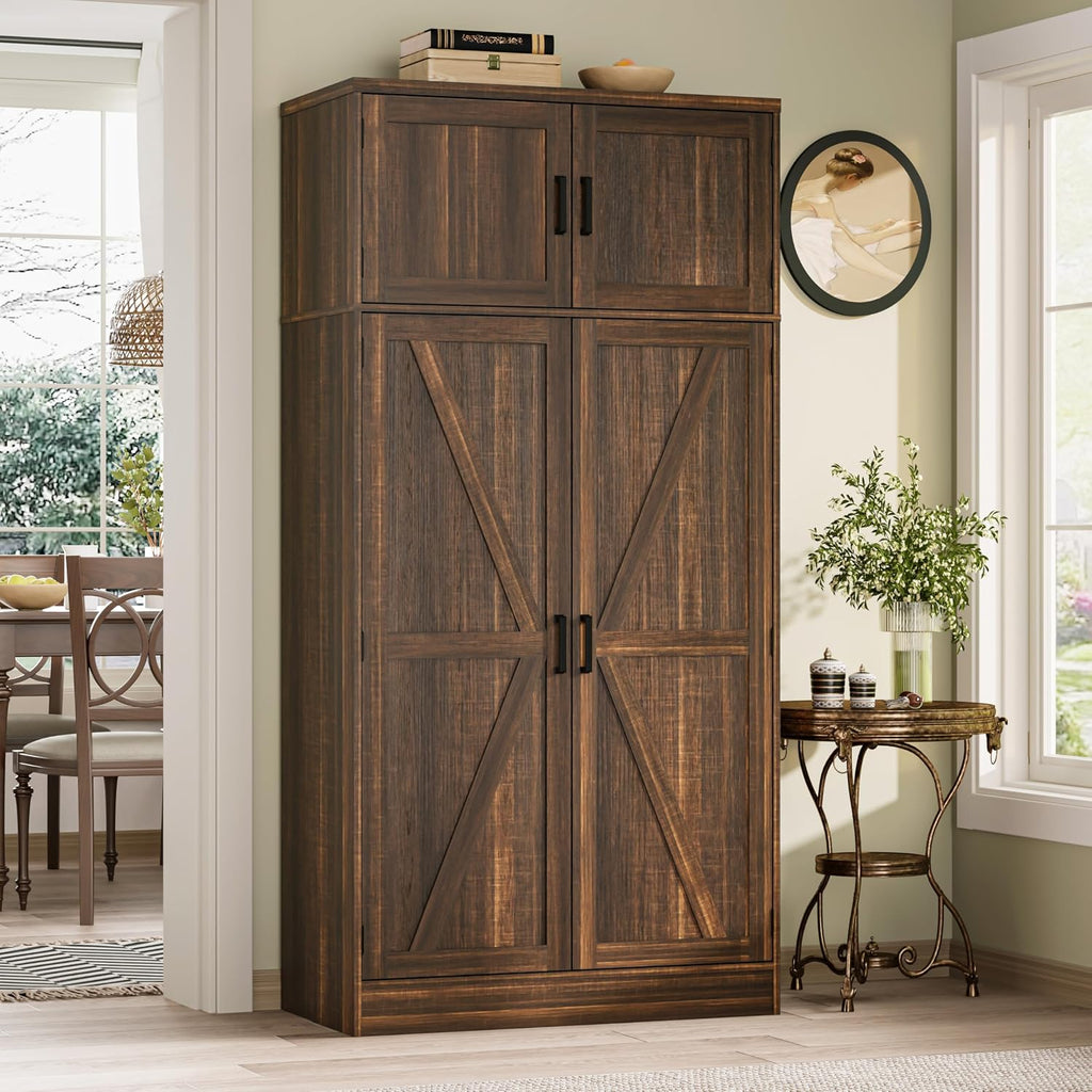 Unikito 71” Tall Kitchen Pantry Storage Cabinet with Adjustable Shelves