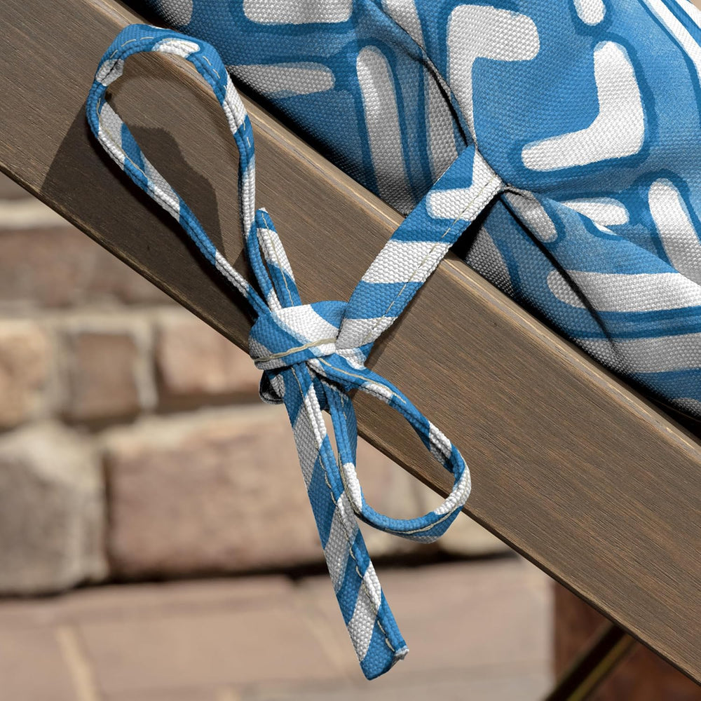 Arden Outdoor Midback Chair Cushion, 18x36.5, Amalfi Blue Tile