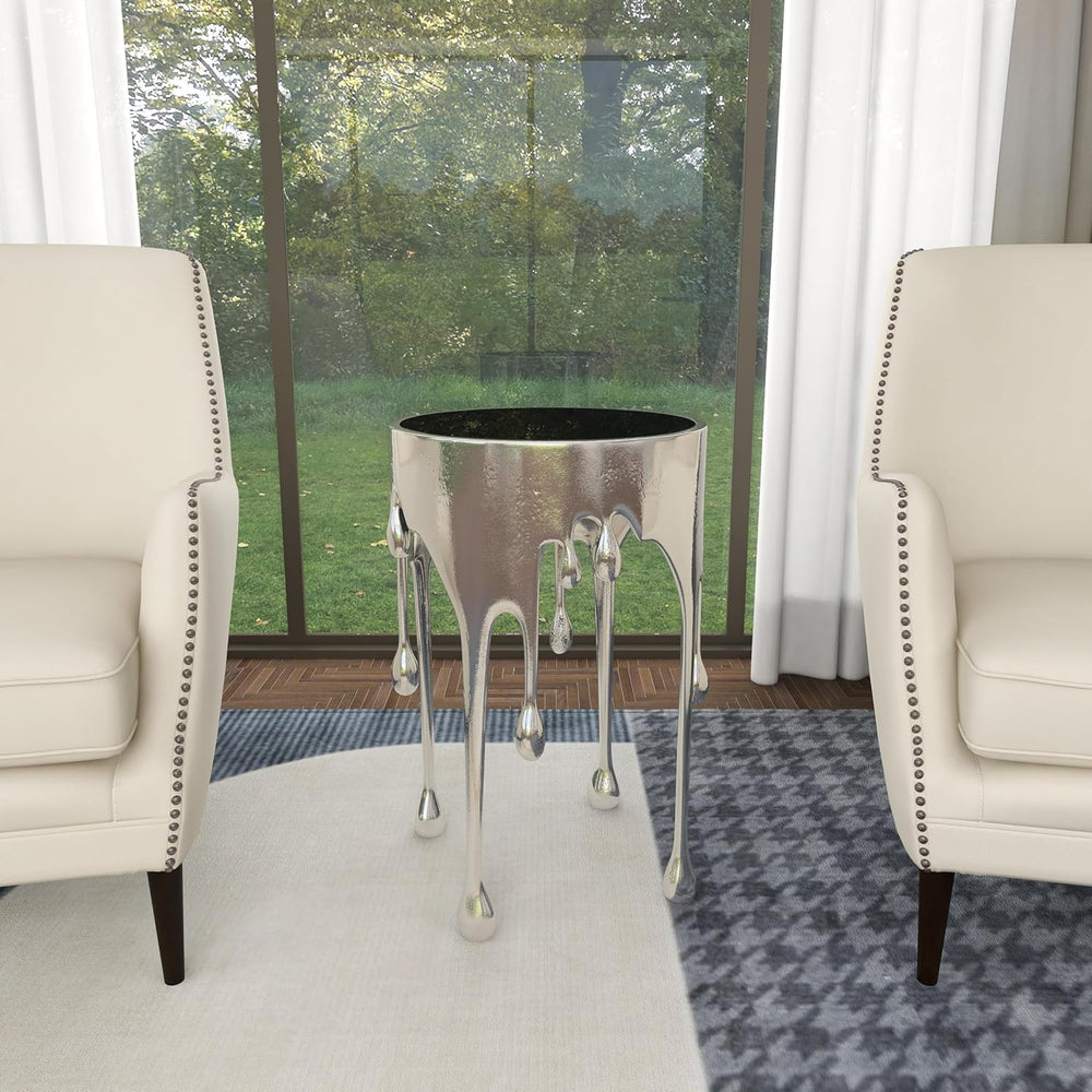 Deco 79 Aluminum Metal Abstract Side Table 16" x 16" x 25", Si...