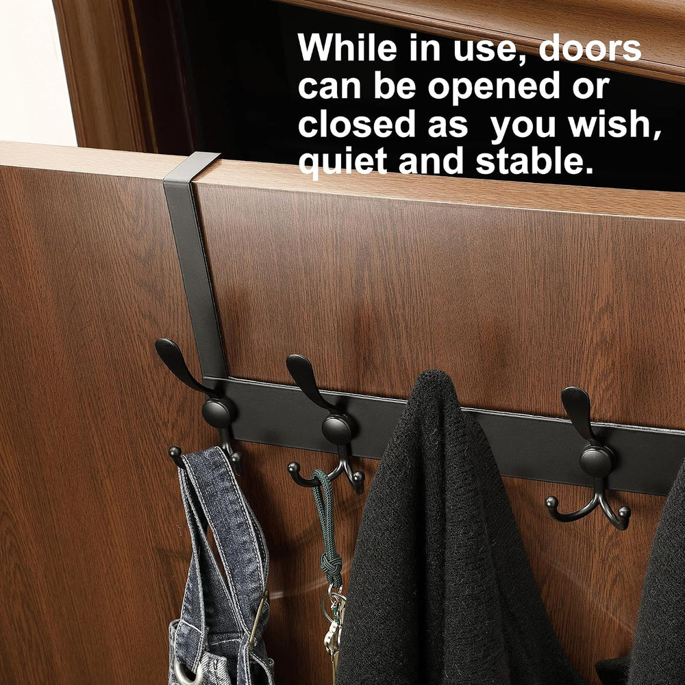 No Drill, No Installation Over The Door Coat Rack with 15 Hooks - Door Hanger...