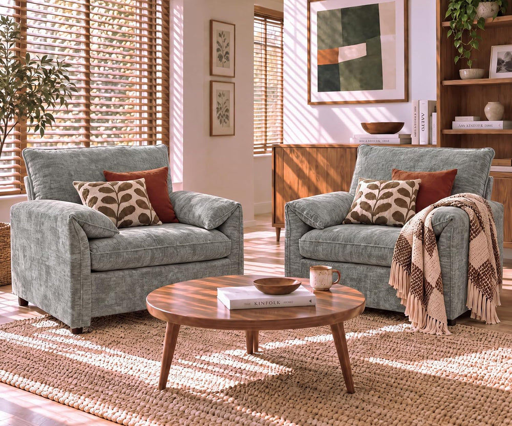 Oversized Accent Chair for Living Room, Wide Chenille Reading Chair