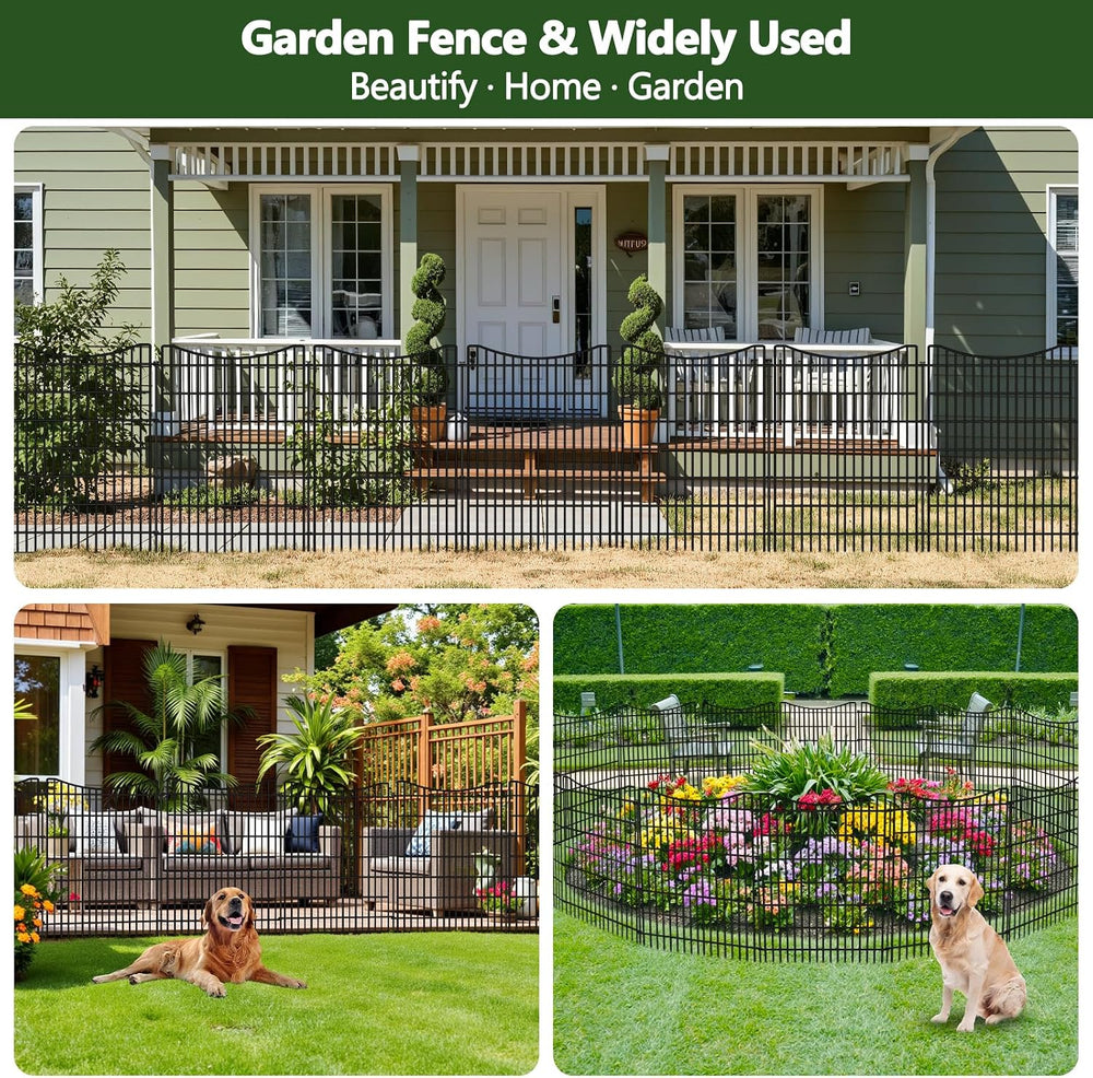 15 Panels Garden Fence Animal Barrier, 33 in(H) X 36 ft(L) Dog Fence Outdoor ...