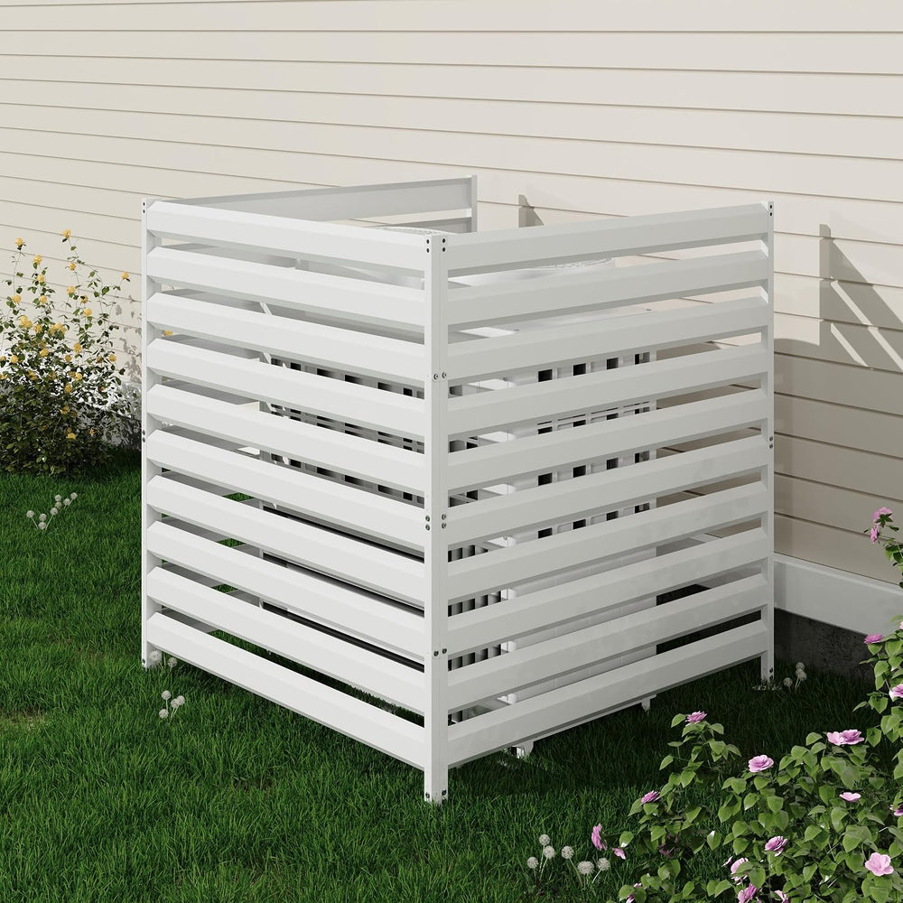 42” H x 38” W Air Conditioner Fence 3 Panels, Metal Privacy Fence Panels, Poo...