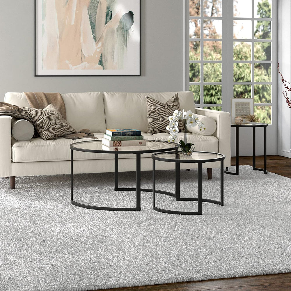 Henn&Hart 36" Modern Coffee Table, Black