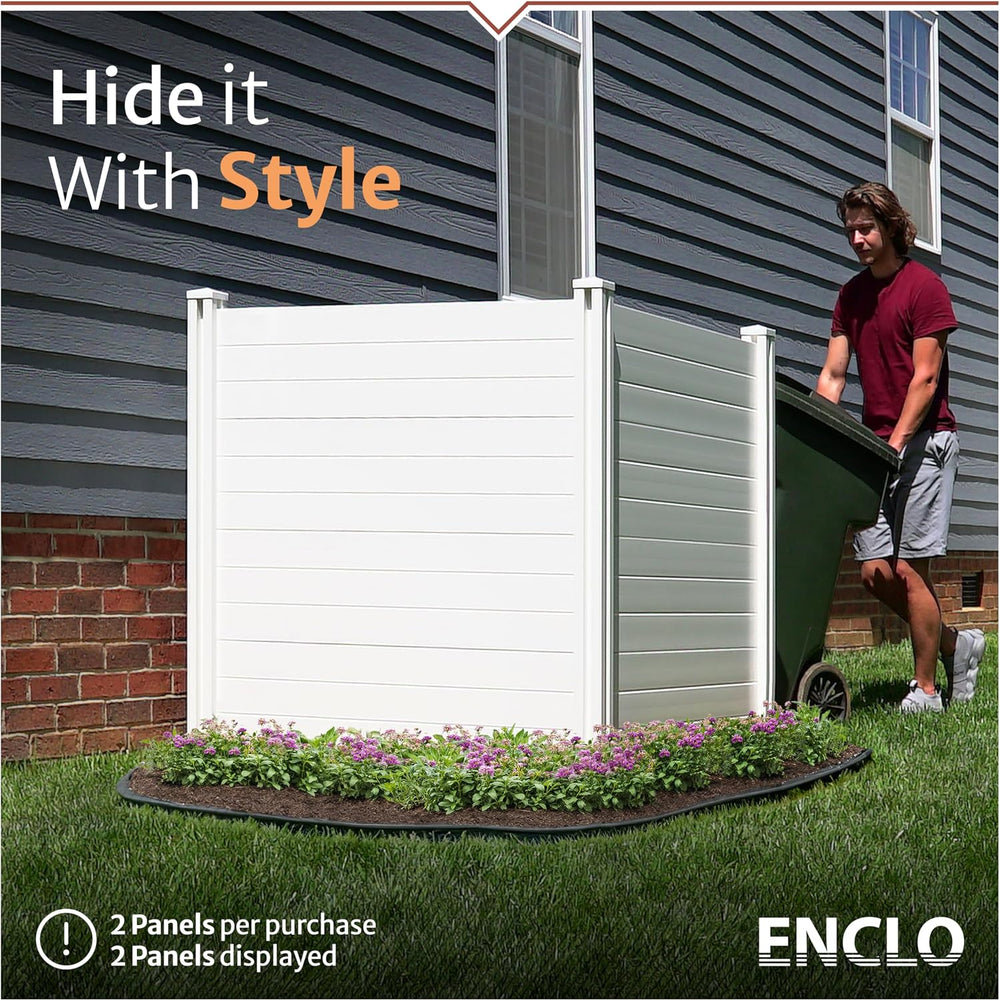Enclo Premium White Vinyl Privacy Screen, DIY No Dig Kit