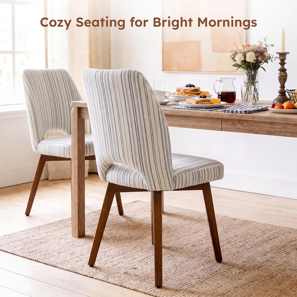 Dining Chairs Set of 4, Upholstered Kitchen Chairs, Striped