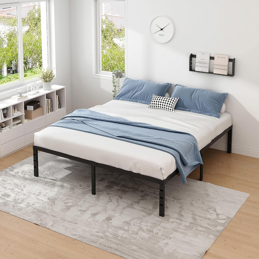 NEW JETO Metal Bed Frame,Queen Size Bed Frame with Storage Space,12 Inch