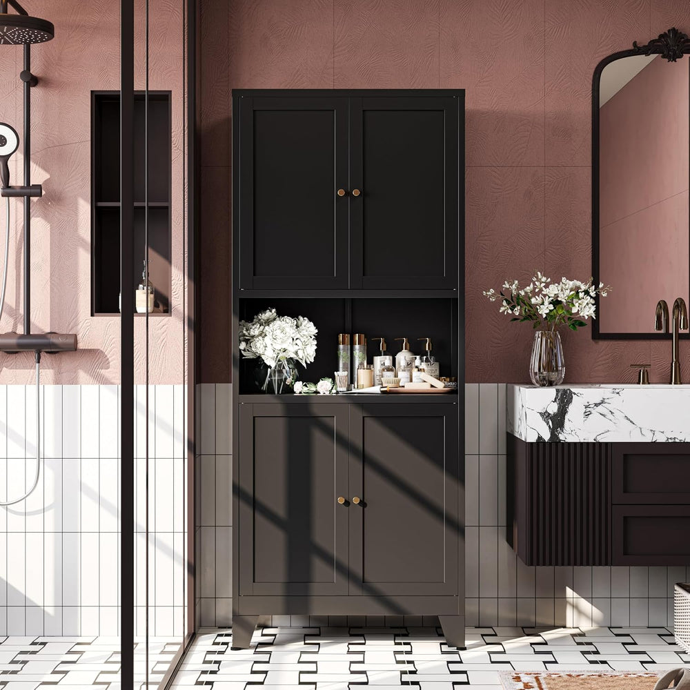 69" H Kitchen Pantry Cabinet with Countertop,Kitchen Hutch Cabinet with ...