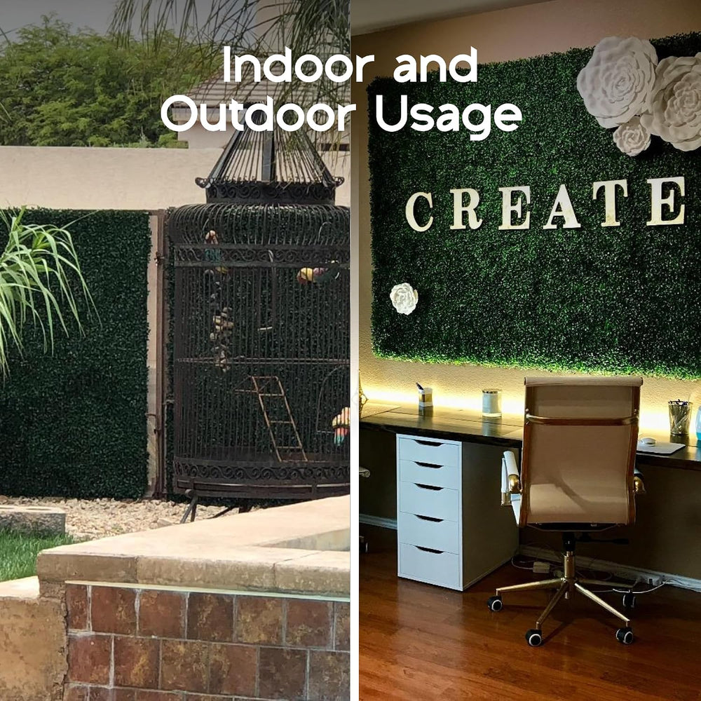 NatraHedge 20"" X20'' (12 Pack) Artificial Green Grass Wall...