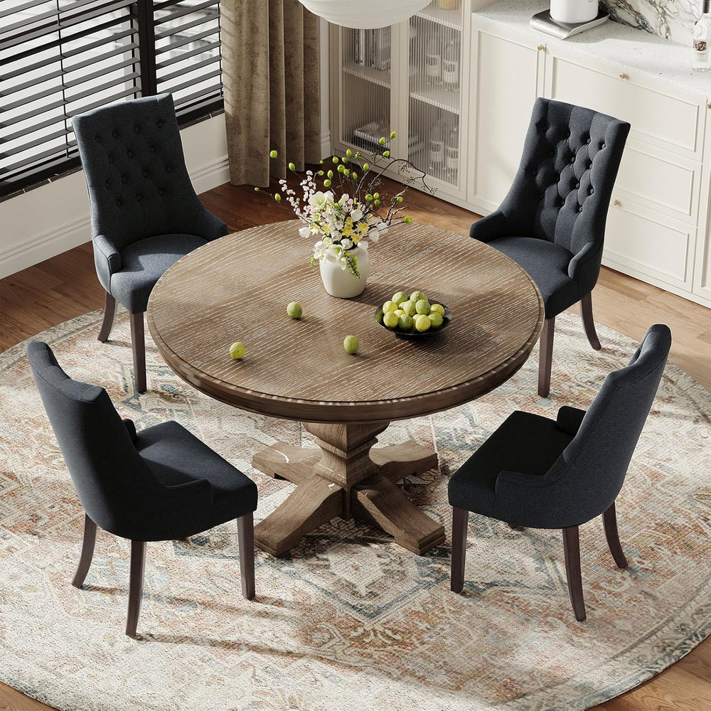 COLAMY Wingback Dining Chairs Set of 6, Black