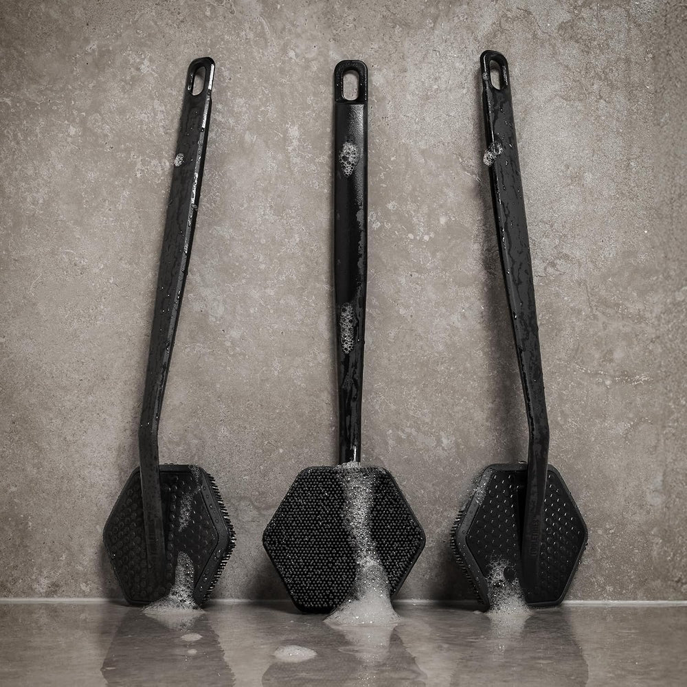 TOOLETRIES Silicone Back Scrubber for Shower with Hook - Charcoal