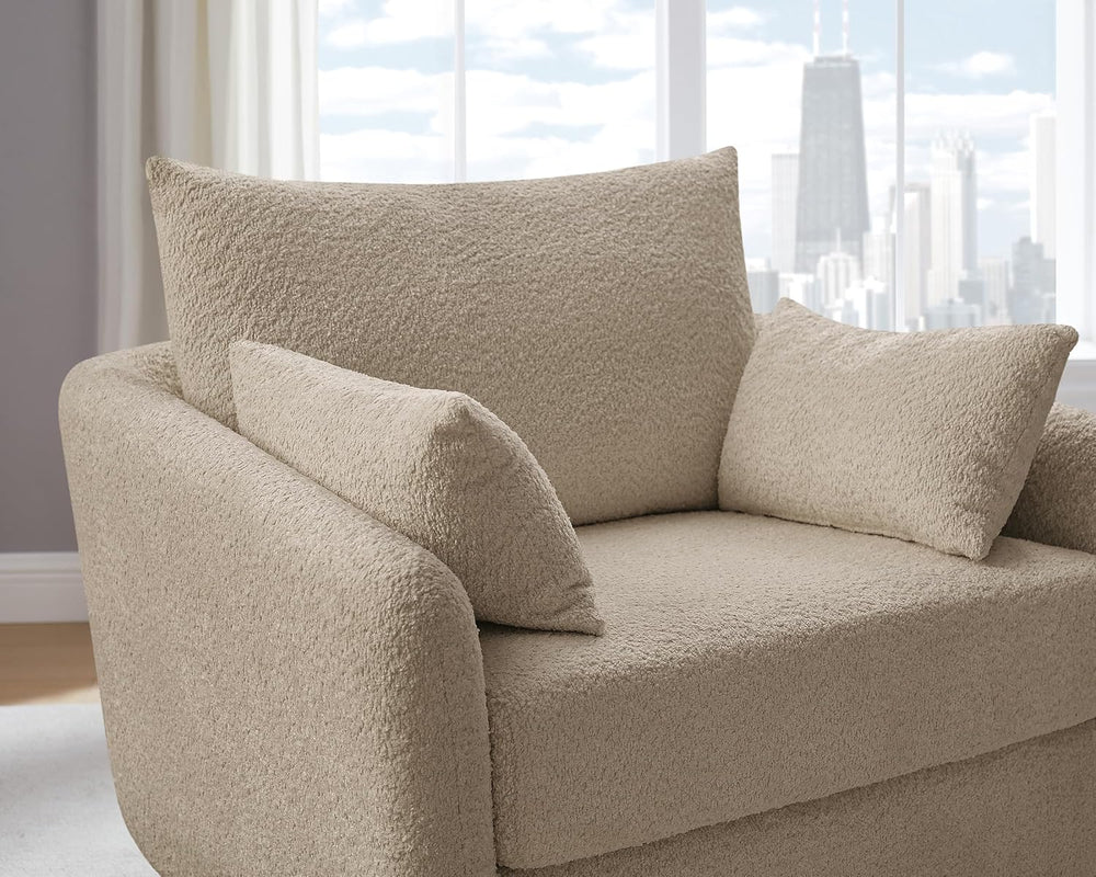 360° Swivel Accent Armchair, 39.3" Oversized, Camel