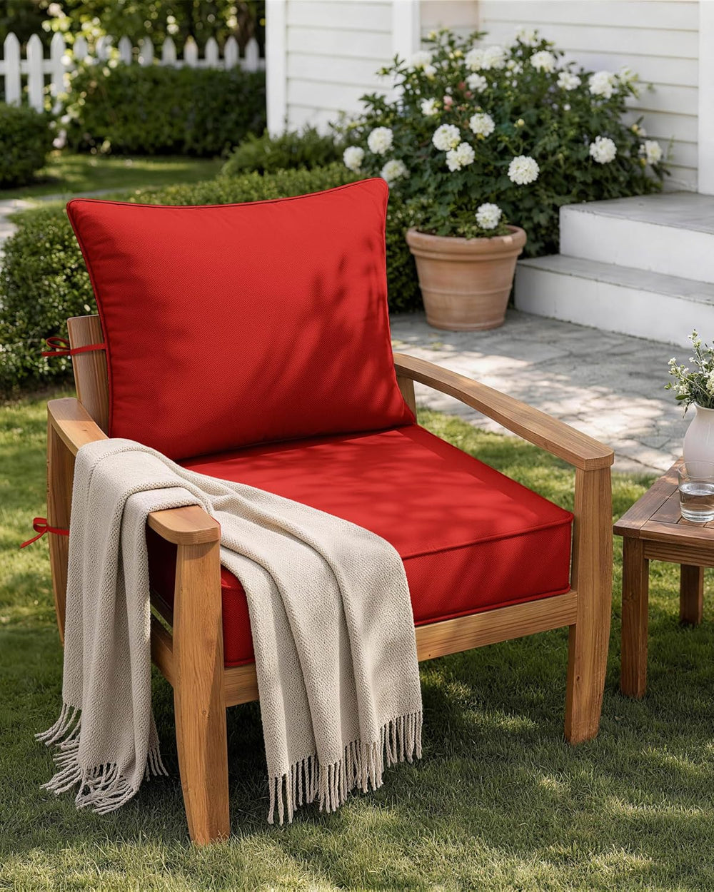 Outdoor Chair Cushion Set of 1, 22x22x4 Waterproof Fade Resistant
