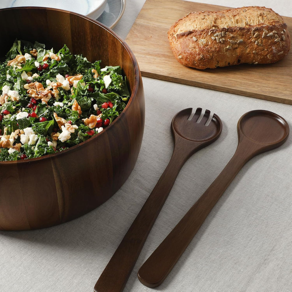 Gibson Home Laurelton 3-Piece Acacia Wood Salad Serving Bowl Set – Large 13-I...