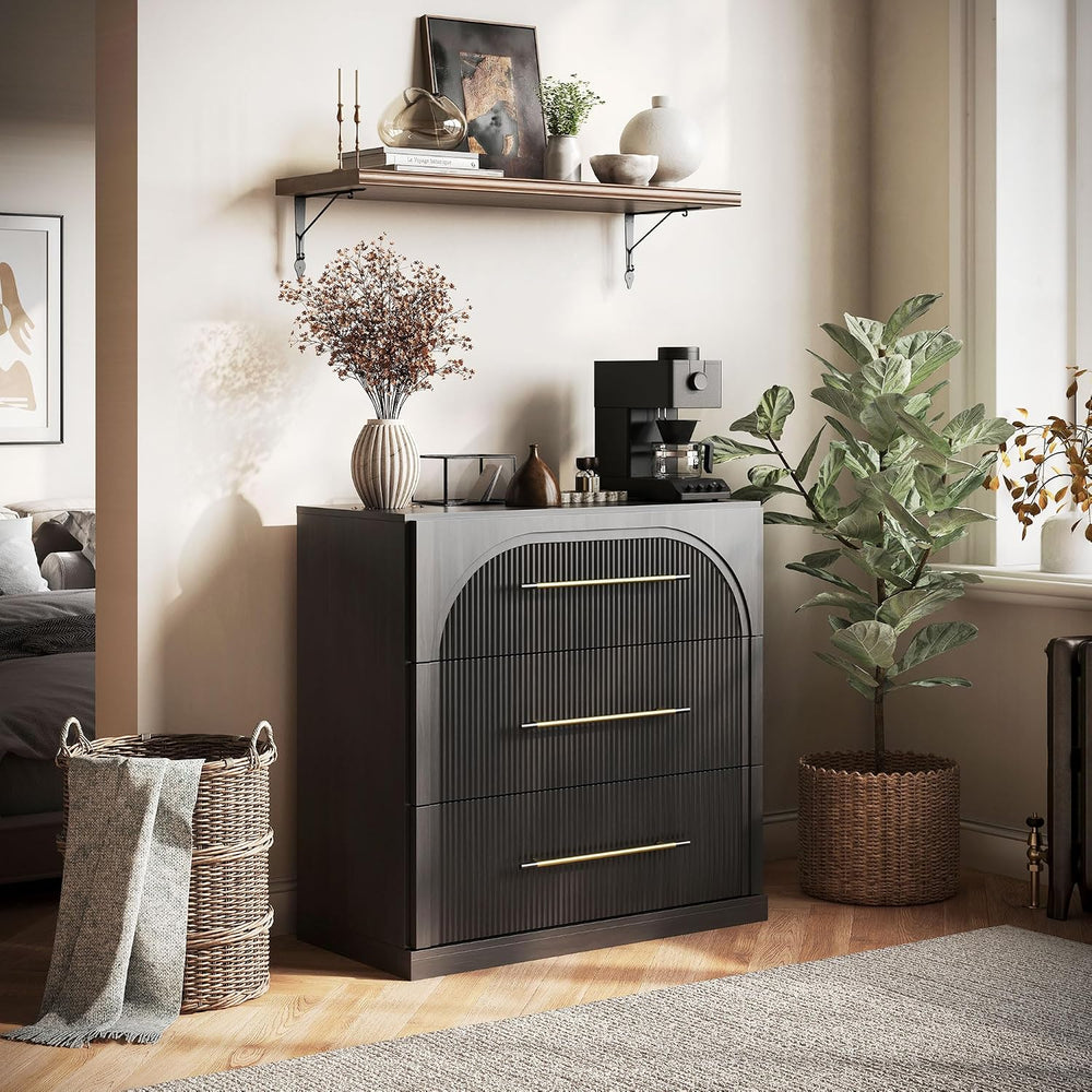 BELLEZE Fluted Modular Sideboard Cabinet, Classic Modern Buffet Cabinet with ...
