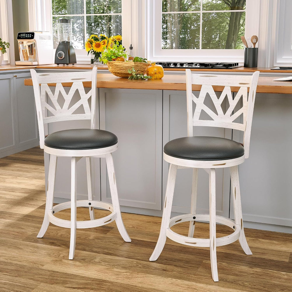 Betterhood Swivel Bar Stools - 24" Counter Height Swivel Barstools with ...