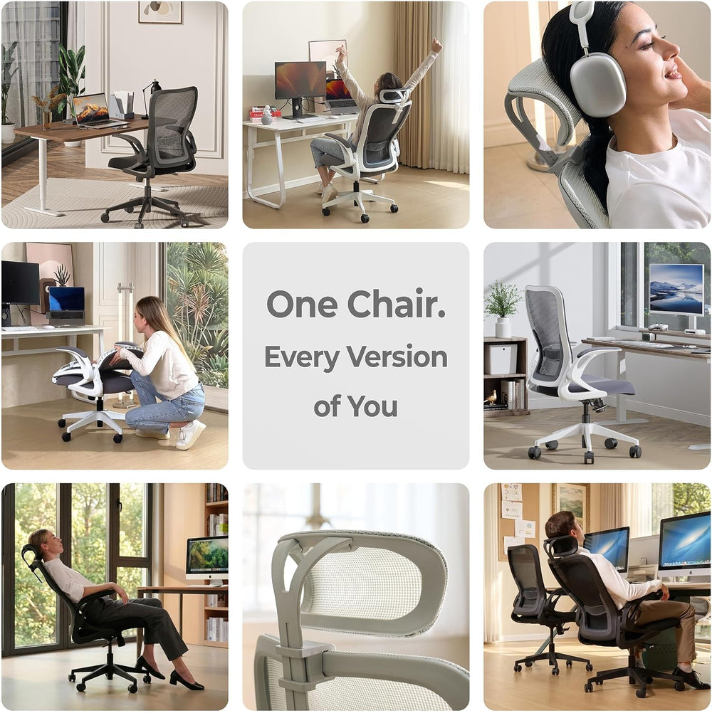 Tervo Model U - Folding Office Chair - Ergonomic Design for Small Spaces