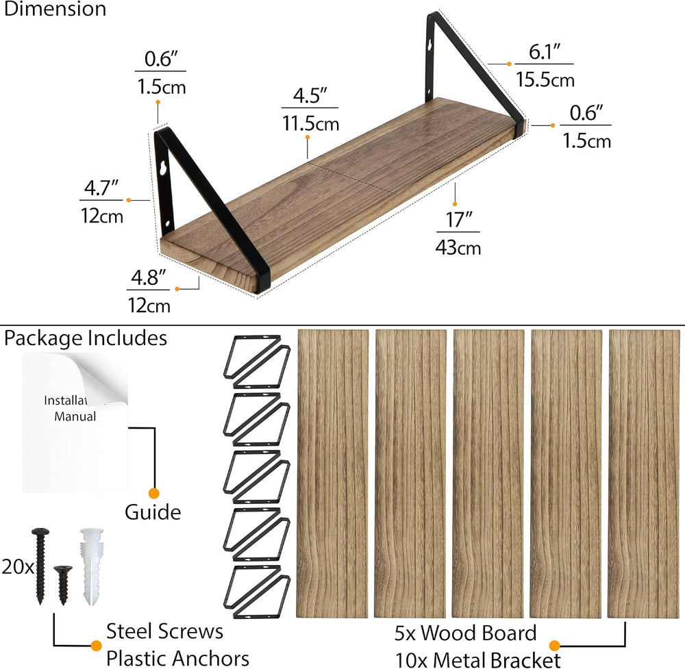 Wallniture Ponza 17'' x 4.5'' Floating Wall Shelf Bathroom, S...