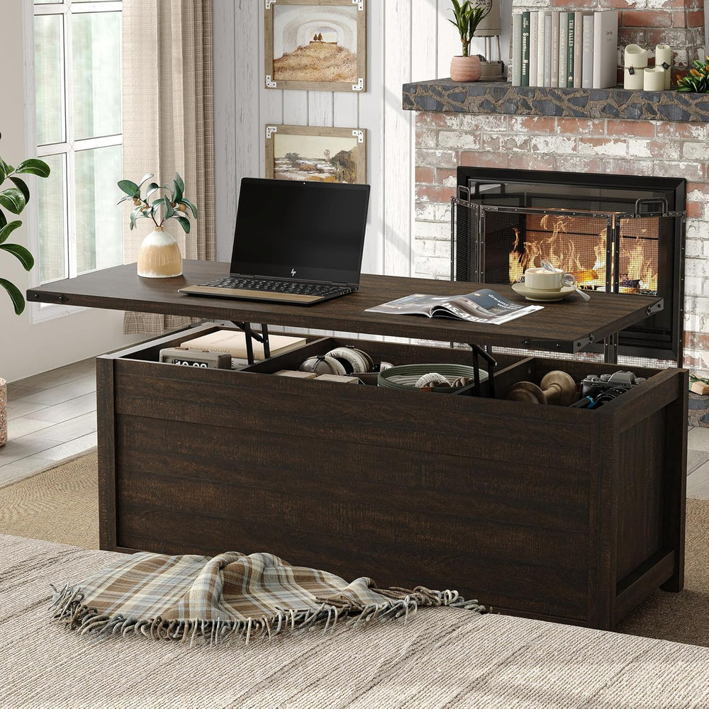 Furnihold 47.3'' Lift Top Coffee Table Rectangle Farmhouse Coffee Tab...