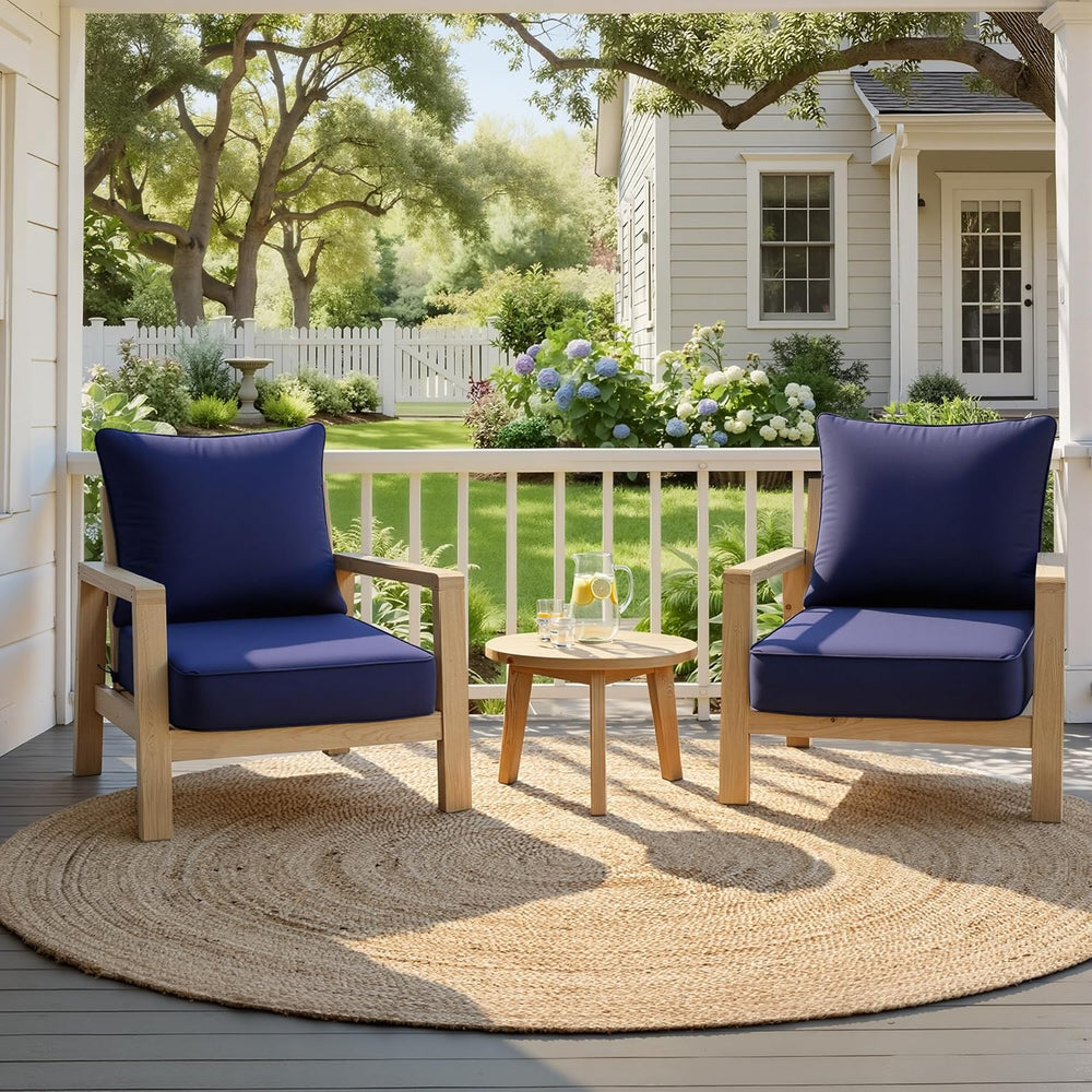 Crestlive Water Resistant Outdoor Deep Seat Cushion Set of 2, 24x24x5.5