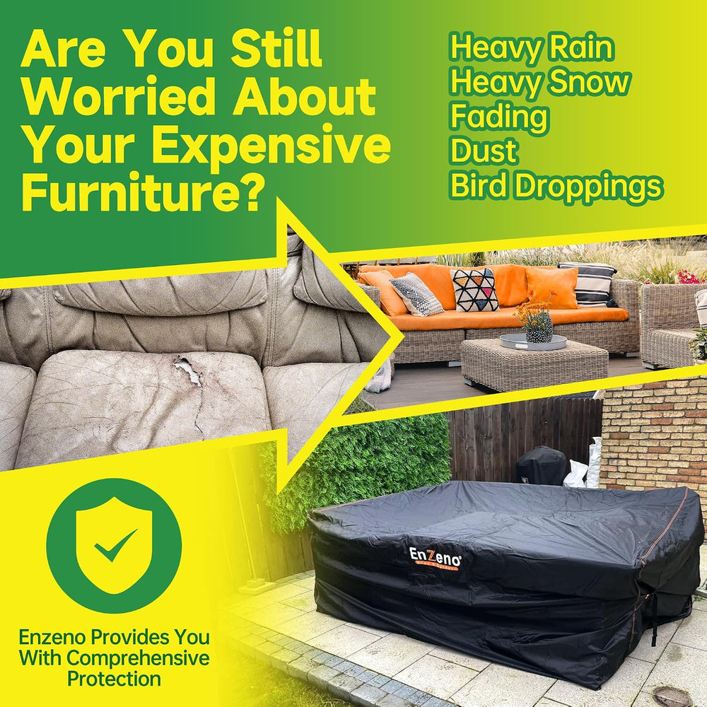 Enzeno Patio Furniture Cover Outdoor Waterproof 94"L x 60"W x 35&qu...