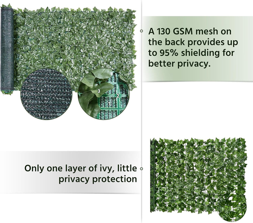 Yaheetech Artificial Ivy Privacy Fence Screen with Mesh-Backed Panels,1PCS