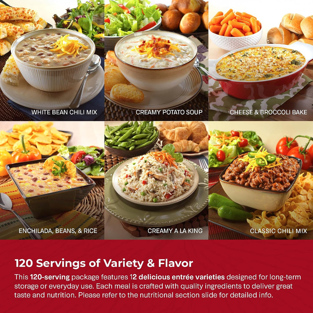 Legacy Food Storage 120 Serving Emergency Food Supply Bucket, 15 Entrees, 45,...