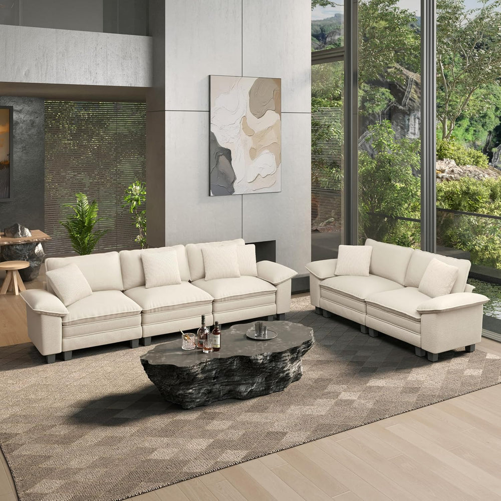 HERA'S HOUSE 2 Pieces Modular Loveseat Couch & 3-Seat Sectional Sofa Set