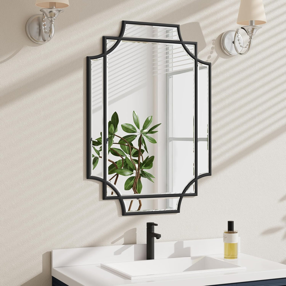 24x32 Inch Bathroom Mirrors for Over Sink, Framed Mirrors for Wall Black