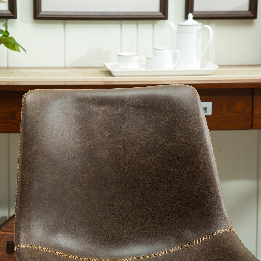 Roundhill Furniture Lotusville Vintage PU Leather Dining Chairs, Set of 2, An...