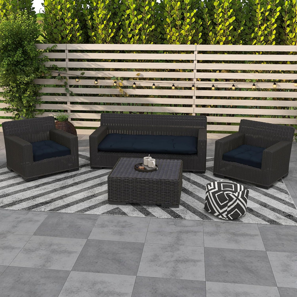 Outdoor Wicker Chair Cushions Set of 3, Waterproof Wicker Cushion for Patio F...