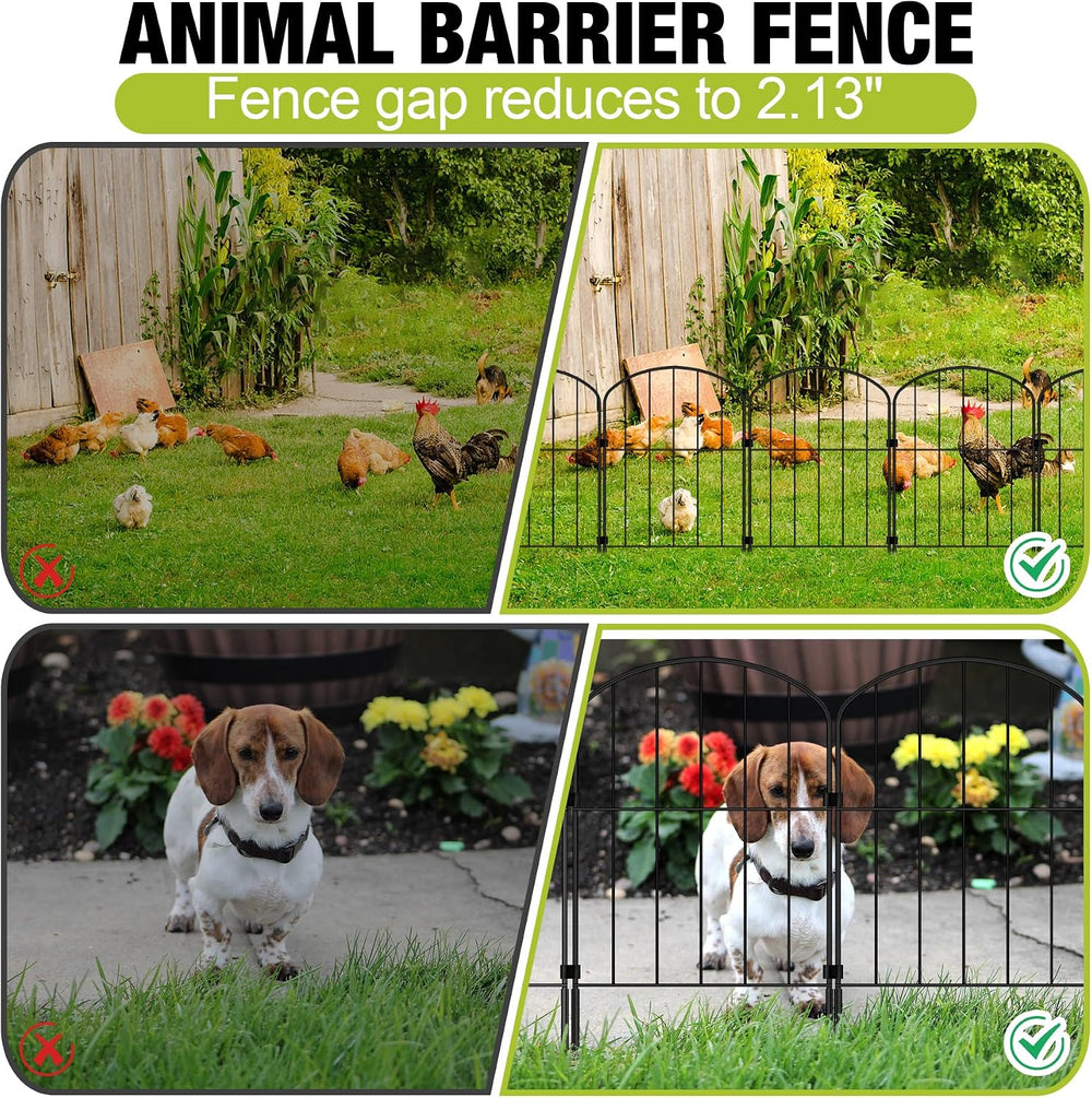 Decorative Garden Fence 24in (H) x 21ft (L), 20 Panels No Dig Garden Fencing ...