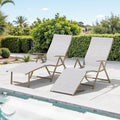 Lounge Chair Outdoor, Folding Pool Chaise Chairs Set of 2 (Multi-Color)